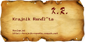 Krajnik Renáta névjegykártya